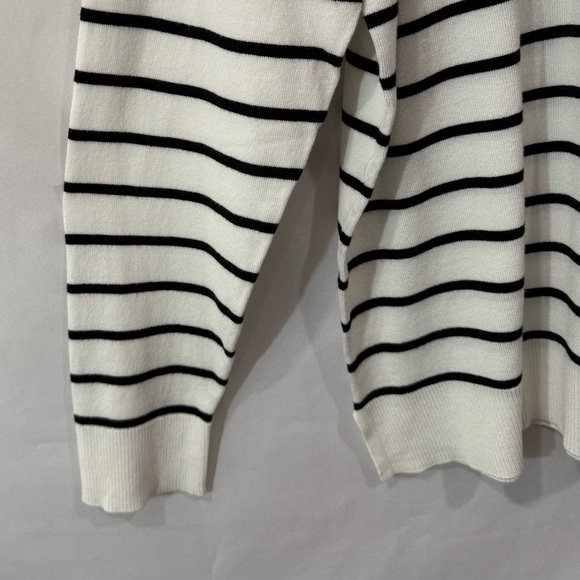 Style & Co Sweater Knit Crewneck Long Sleeve Black White Striped Size XXL NWT - Picture 10 of 11